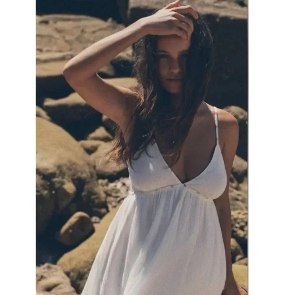 Zara White Strappy Maxi Dress Sz XL NWT